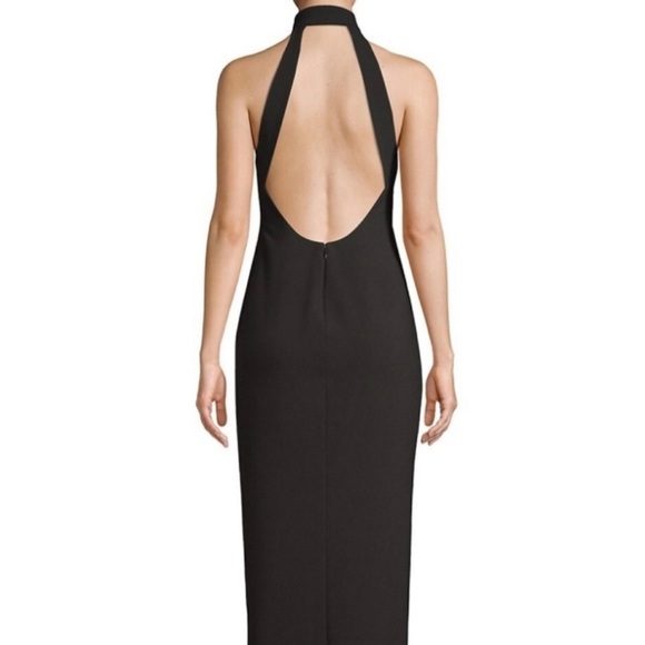 Likely Jennings Halter Gown Women’s Size 2 Floor Length Open‎ Back Slit Black - Picture 2 of 10